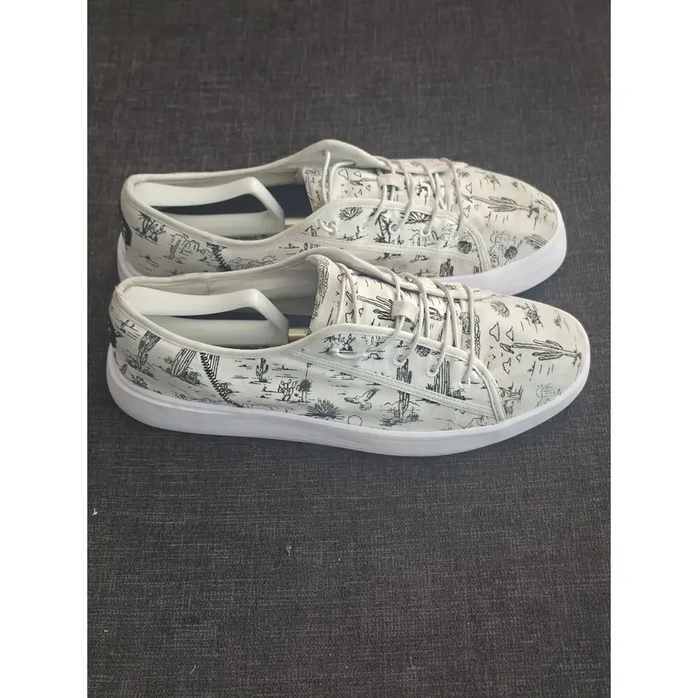 HEYDUDE Cody Desert White Black Slip On Sneakers Cactus Men's Size 13 40390-103